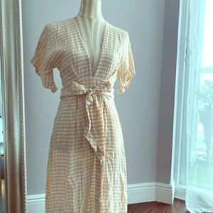 Faithful the brand checkered deep v neck dress